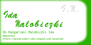 ida malobiczki business card